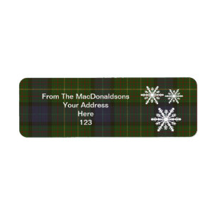 Green tartan plaid and Xmas snowflake