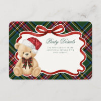 Green Tartan Plaid Christmas Bear Details
