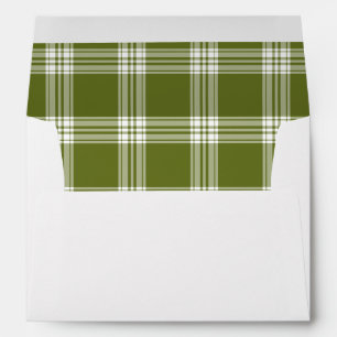 Green Tartan Plaid Christmas Holiday Envelope