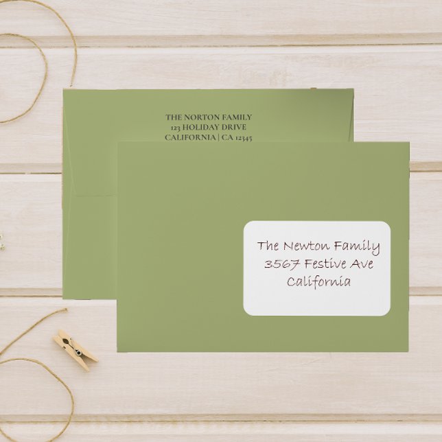 Green Tartan Plaid Gingham Farmhouse Christmas Envelope (Creator Uploaded)