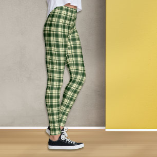 Green Tartan Plaid Pattern Leggings