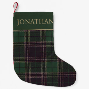 Green Tartan Plaid Personalized Christmas Stocking