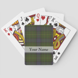 Green tartan plaid playing cards