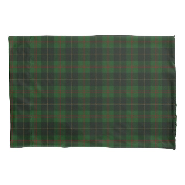 Green Tartan Plaid Scottish Pattern Pillowcase (Front)