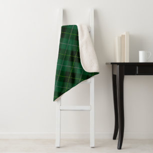 Green Tartan Plaid Sherpa Blanket