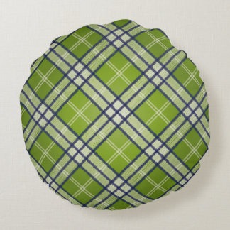 Green Tartan Round Cushion
