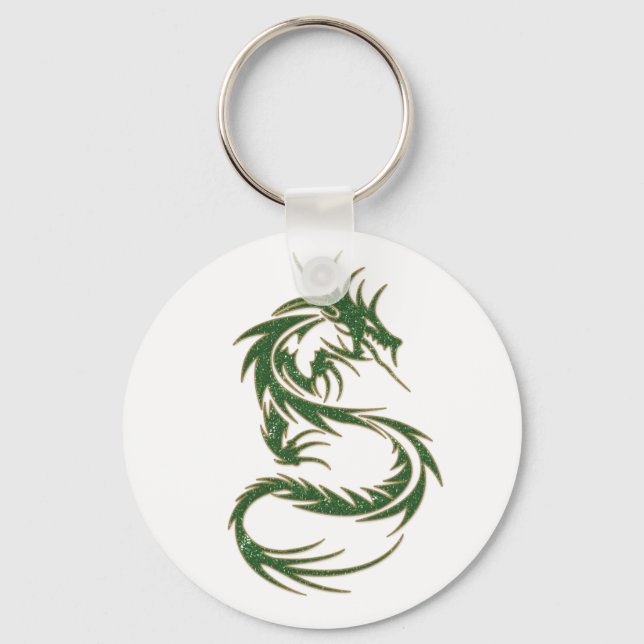 Green Tattoo Dragon Key Ring (Front)