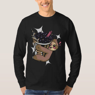 Green Tea Boba And Taro And Milk Tea With Cute Slo T-Shirt