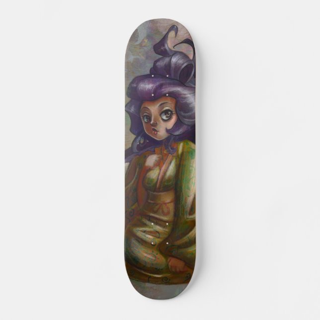 Green Tea Geisha Skateboard Deck (Front)