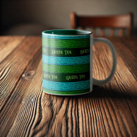 Green Tea Leafy Green & Aqua Blue Celtic Stripes