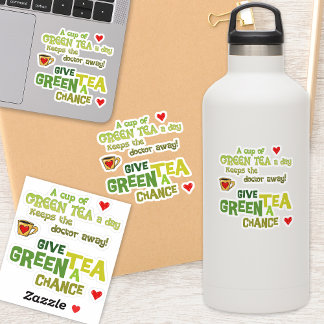 Green Tea Lover's Vinyl Cutout Sticker Set