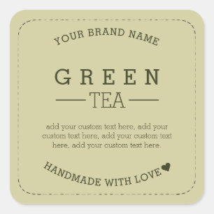 Green Tea Product Label Stickers Packaging