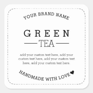 Green Tea Product Label Stickers Packaging