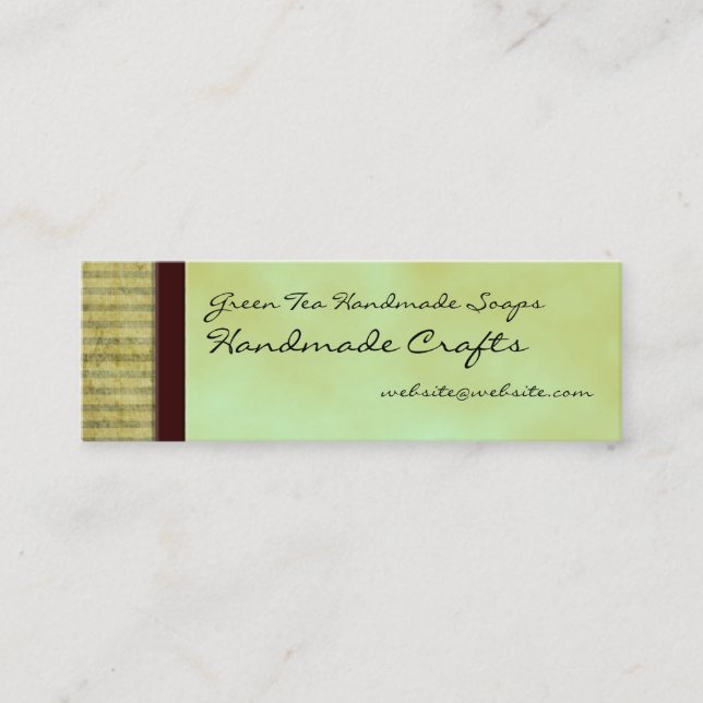 Green Tea Theme Business Card Hangtag (Front)