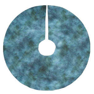 Green Teal Aqua Blue Earth Ocean Marble Abstract Brushed Polyester Tree Skirt