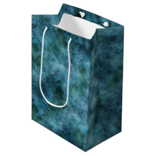 Green Teal Aqua Blue Earth Ocean Marble Abstract Medium Gift Bag