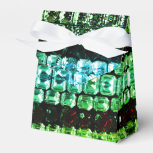 Green teal blue Rhinestones - vintage jewellery Favour Box