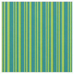 Green & Teal Colored Stripes Pattern Fabric