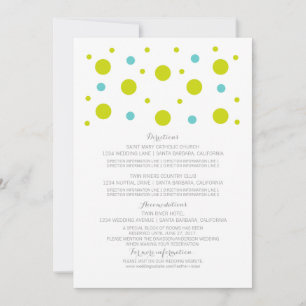 Green Teal Confetti Wedding Information Card