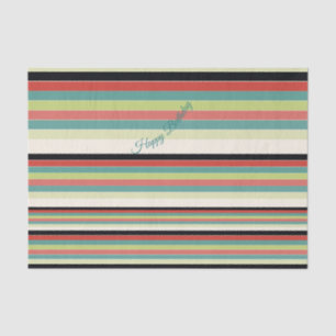 Green Teal Modern Stripe Tissue Paper