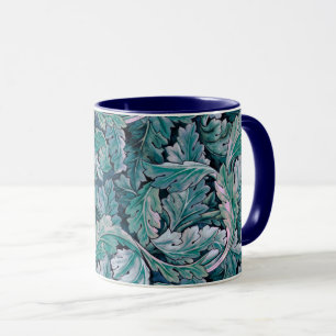 Green & Teal Morris Leaves Mug