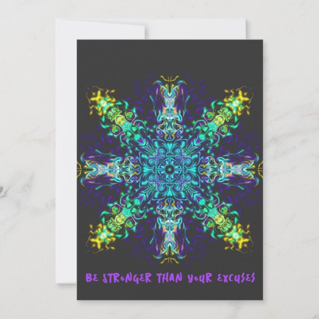 Green Teal Psychedelic Bohemian Mandala    Invitation (Front)