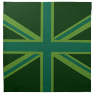 Green Teal Union Jack Flag Style Background Napkin