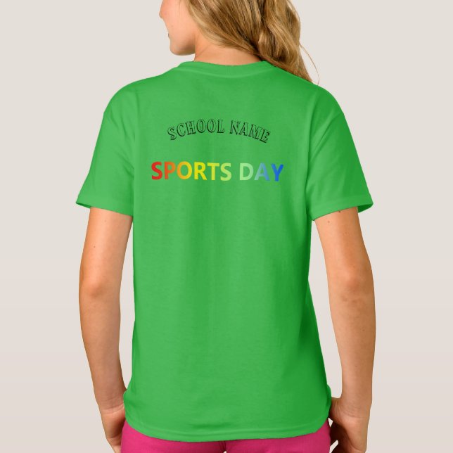 Green Team Cheer stand ,leading Squad - sport Day  T-Shirt (Back)