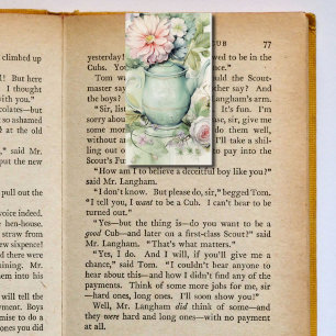 Green Teapot Floral Folding Bookmarks Bookmarkers Business Card