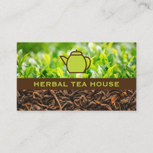 Green Teapot Tea Plants and Dried Tea Business Card