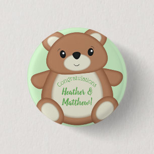Green Teddy Bear 3 Cm Round Badge