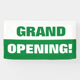 Green template grand opening business banner