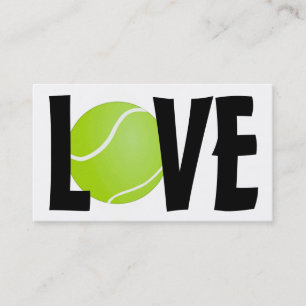 Green Tennis Ball LOVE Business Card