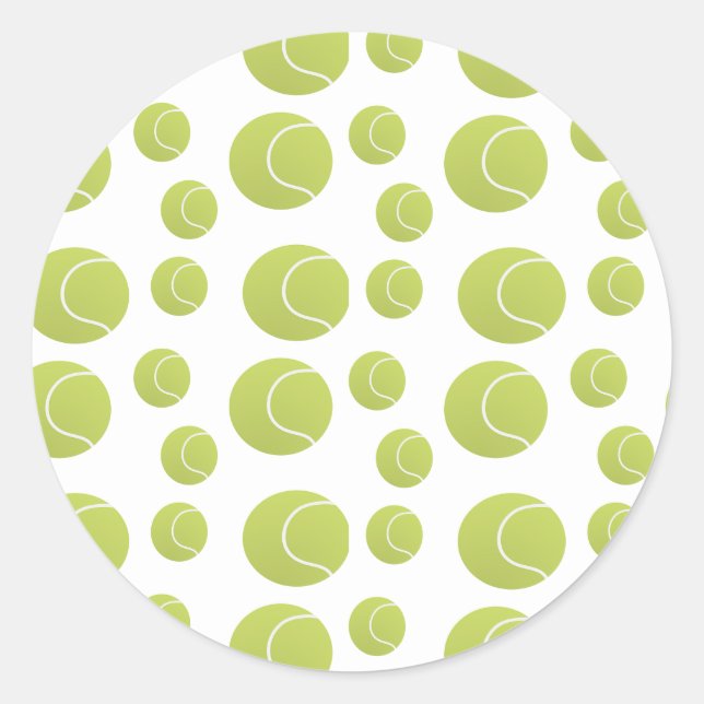 Green tennis balls pattern classic round sticker (Front)