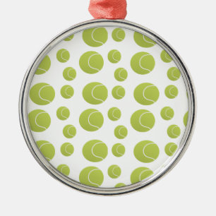 Green tennis balls pattern metal tree decoration
