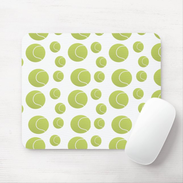Green tennis balls pattern mouse pad (With Mouse)