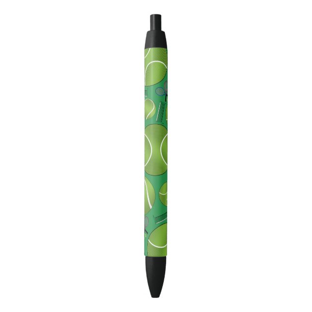 Green tennis balls rackets and nets black ink pen (Front Vertical)