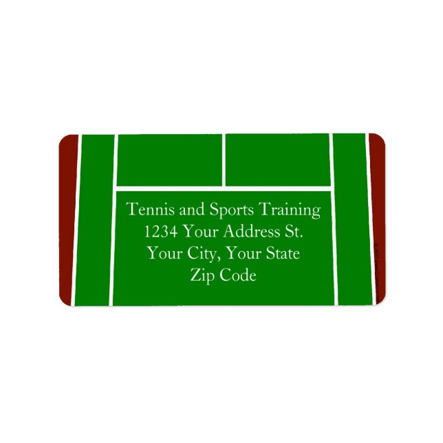 Green Tennis Court Design Label (Front)