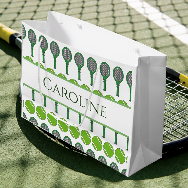 Green Tennis Rackets Balls Name Gift Bag (Creator Uploaded)