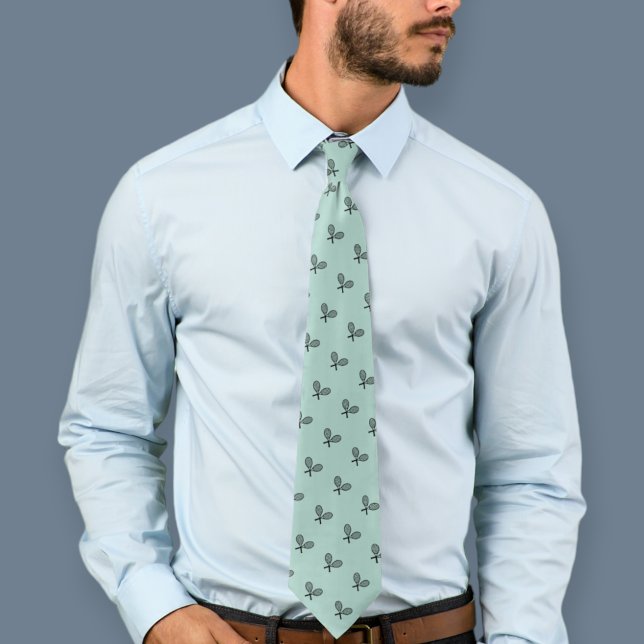 Green tennis tie, racket tie, funny wedding tie (Creator Uploaded)