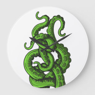 Green tentacles large clock