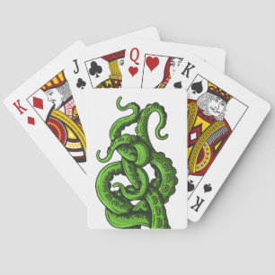 Green tentacles playing cards