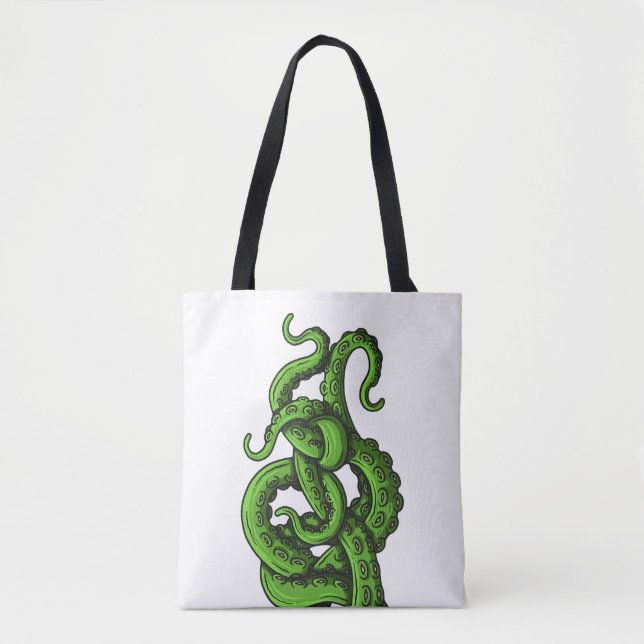 Green Tentacles Tote Bag (Front)