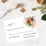 Green & Terra Cotta Floral no Meal RSVP<br><div class="desc">Send this elegant,  watercolor Green & Terra Cotta Floral RSVP meal card with your invitations for weddings and parties including Graduation parties. with a white background.

See our collection for the meal option.</div>