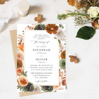 Green & Terra Cotta Floral Trad Wedding S2 - White