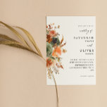 Green & Terra Cotta Floral Wedding Invitation<br><div class="desc">Get your guests excited about your wedding with your Green & Terra Cotta Floral Wedding Invitations. Earthy Natural Neutrals of sage green, terracotta oranges (or rust orange), & orange hand painted florals are featured in this modern & chic Wedding Invitation. The colours make this invite great for Summer and Fall...</div>