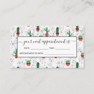 Green Terracotta Cactus Pots Splatter Pattern Appointment Card
