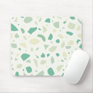 Green terrazzo pattern mouse pad
