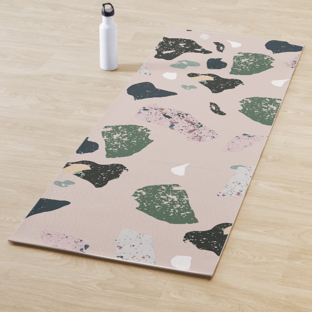 Green Terrazzo Pattern Yoga Mat (In Situ)