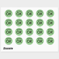 Green Tested OK choose your colour label sticker